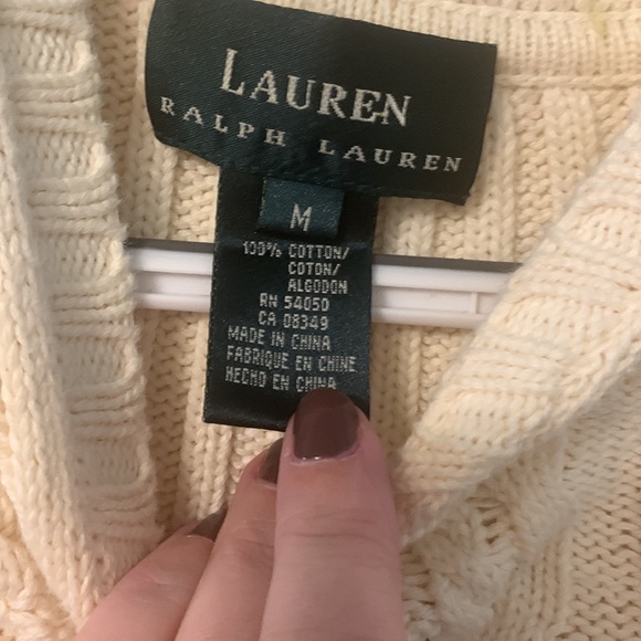 Ralph Lauren 100% Cotton Cable Knit Hoodie - Picture 3 of 4